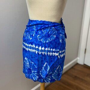 The Bagshaws of St. Lucia Blue Tie Dye Swim Wrap Resortwear Adjustable